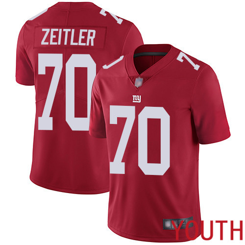 Youth New York Giants #70 Kevin Zeitler Red Limited Red Inverted Legend Football NFL Jersey